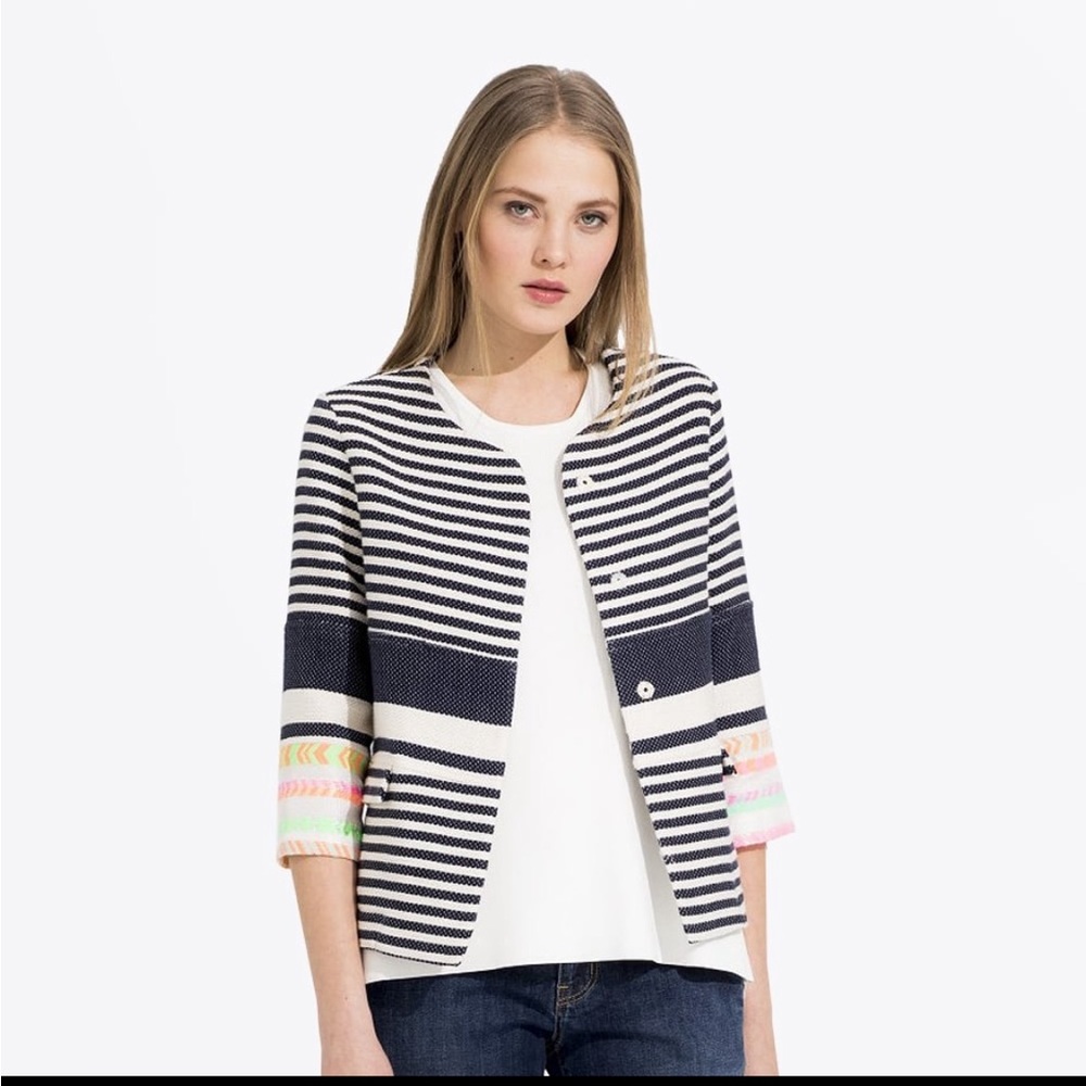 Vilagallo Sandra Neon Stripe Jacket | Size 42 (8)